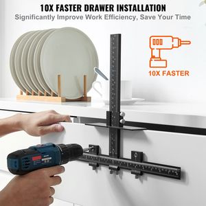 อุปกรณ์จับยึดตู้อลูมิเนียมอัลลอยด์ แบบปรับได้ สำหรับงานเฟอร์นิเจอร์ พร้อมอุปกรณ์เจาะรูตรงกลางสำหรับติดตั้งมือจับ - Product Image 1