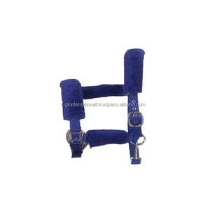 Fourrure Rembourré Cheval Halter Vison Rembourré Bleu Couleur Cheval Nylon Halter Réglable Tête Collier Fabricant Inde - Product Image 4