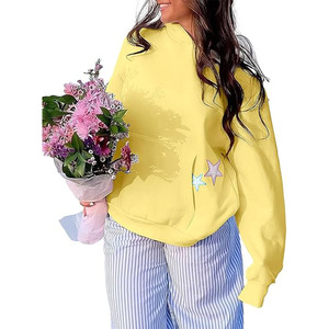 Sudadera con Capucha Oversize para Mujer con Bordado de Estrella, Estilo Y2K, Manga Larga, Forro Polar, para Otoño - Product Image 3