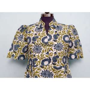 Robe longue midi bohème à imprimé léopard 100 % coton pour femme, col en V, respirante, lavable et écologique – Meilleure vente - Product Image 2