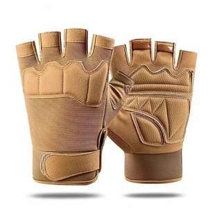 Anti <b>Slip</b> Protection Leather Tactical Glove From Pakistan <b>Half</b> Finger Tactical Glove Mountain Climbing Outdoor Tactical Glove - Product Image 4