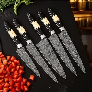 Premium High Quality Damascus Steel 5-PCS Chef <b>Knife</b> Set Micarta and <b>Bone</b> <b>Handles</b> Design Utility Hunting <b>Knives</b> A&M Enterprises - Product Image 4