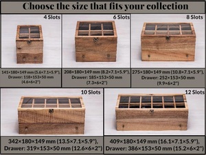 Wood Watch & Jewelry Box 4-12 Slots <b>Walnut</b> Watch Organizer <b>Drawer</b> Glass Lid Engraved Personalized Gift for Men Luxury - Product Image 3