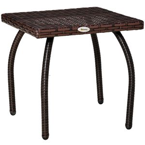 "Outdoor PE <b>Wicker</b> Square Side <b>Table</b> All-Weather Small <b>Coffee</b> <b>Table</b> Garden Balcony Backyard" - Product Image 1