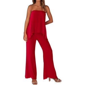 Conjunto de 2 Piezas para Mujer, Verano 2024, Vestido Fluido con Pantalones Anchos, Estilo Casual para Estar en Casa, Talla 2XL, Producto Nuevo - Product Image 4