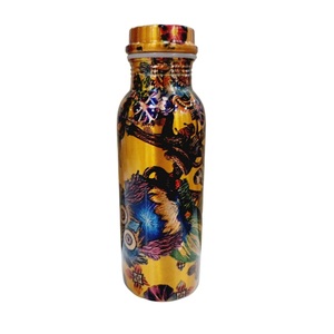 Printed <b>Copper</b> Water <b>Bottle</b> Leakproof Ayurvedic <b>Drinking</b> <b>Bottle</b> for Home Office Gym Travel - Product Image 2