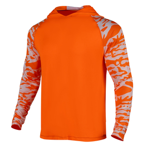 เสื้อเชิ้ตตกปลาแขนยาวมีฮู้ดสีเขียวนีออนสำหรับผู้ชาย ผ้าซับเหงื่อ แห้งเร็ว ป้องกันรังสียูวี เหมาะสำหรับกิจกรรมกลางแจ้ง - Product Image 5