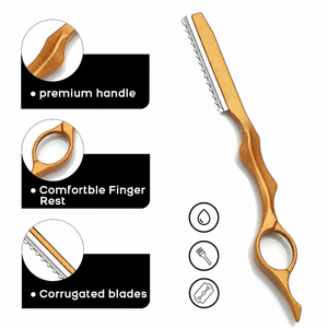 Navaja de Afeitar Recta Vintage Luminex Impex con Mango de Concha de Abulón y Acero al Carbono, Lista para Usar en Barberías y Salones - Product Image 1