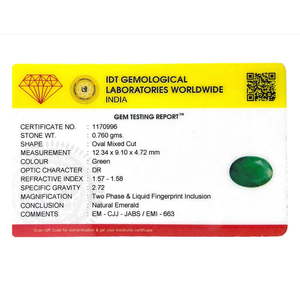 Certified Lab-Created Emerald Loose Gemstone Brilliant Cut 3.8 Carat 20mm & 16mm Diameter Wholesale Quality - Product Image 4
