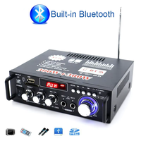 Kompakt Hi-Fi Stereo Çift Kanallı 300W+300W Çıkış Gücü Amplifikatörü 12V/220V Ev Ses Sistemleri Desteği Alüminyum Alaşım