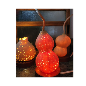 Lampes en calebasse naturelle faites à la main, éclairage écologique, décoration artisanale en calebasse séchée pour l'ambiance de la maison et un design artistique - Product Image 5