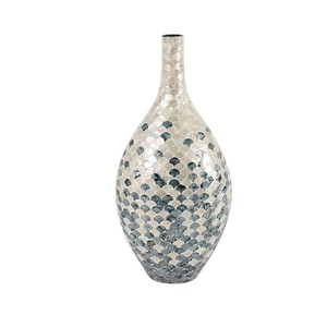Handcrafted Shell Mosaic <b>Vase</b> Elegant Decorative Accent Piece - Product Image 2