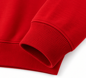 Sudadera Roja de Cuello Redondo con Estampado Frontal de Corazón Bordado, Unisex, Informal, de Punto, para Otoño - Product Image 3