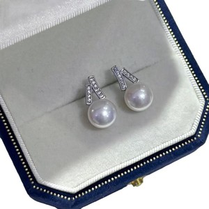 Perles d'eau douce de haute qualité à huit caractères, incrustées d'or 14 carats, boucles d'oreilles simples et élégantes de 8 à 9 mm pour femmes - Product Image 5