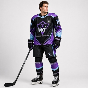 Tenue de hockey sur glace haute performance, vêtements d'équipe respirants, maillot et pantalon de hockey sur glace, tissu anti-humidité pour la compétition - Product Image 6