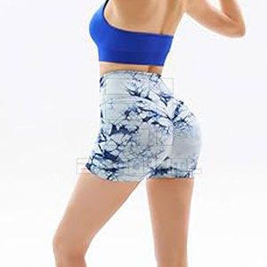 กางเกงขาสั้นโยคะเอวสูงสำหรับผู้หญิง ระบายอากาศได้ดี ไร้ตะเข็บ กระชับสะโพก เหมาะสำหรับออกกำลังกาย ผลิตจากผ้าสแปนเด็กซ์/ไนลอน ปรับแต่งได้ - Product Image 3