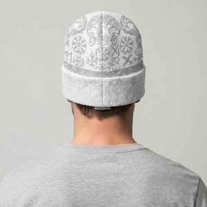 CHALASA SPORTS Unisex Classic Solid 100% <b>Wool</b> Embroidery Knit <b>Beanie</b> Warm Turn Brim Fall Winter Outdoor Party Hat OEM Wholesale - Product Image 5