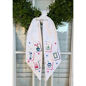 Guirnalda de Algodón Hecha a Mano Personalizada con Parches de Mahjong con Cuentas, Motivo de Jardín, Decoración para Colgar en la Puerta para Amantes del Mahjong - Product Image 5