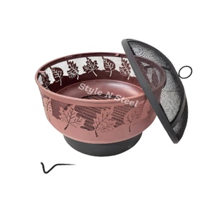 leaves Luxury Iron <b>Fire</b> <b>Pit</b> with Heat Resistant Paint Freestanding Design Coal/Wood Burning Outdoor Heater - Product Image 2