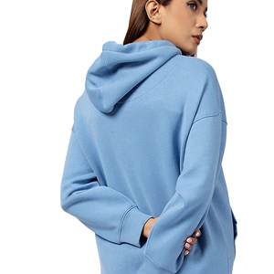 <b>Women</b> Half Zip <b>Hoodie</b> Sweatshirt With High Neck Collar <b>Soft</b> Knit Fabric Relaxed Fit Long Sleeve Top For Casual Fashion - Product Image 6