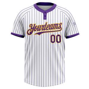 Jersey de Softbol de Manga Corta con Dos Botones y Nombre de Equipo Personalizado OEM, con Impresión por Transferencia de Calor, 100% Poliéster, Posiciones para Logotipo Personalizado - Product Image 2
