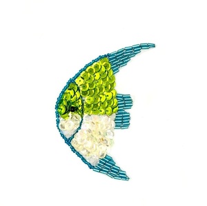 Patch brodé exclusif en perles de rocaille pour vêtements modernes, patch perlé artisanal artistique pour la décoration de vêtements - Product Image 1