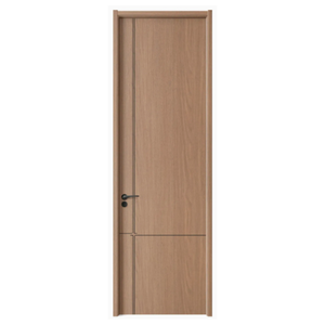 Minimalist Wooden Veneer Private Entry Room Door Moisture-resistance Fire-retardant Solid MDF Material Prehang Door Interior - Product Image 1