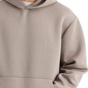 Ensemble de survêtement pour homme, couleur beige unie, à capuche, coupe régulière, pantalon de jogging, décontracté, automne - Product Image 6