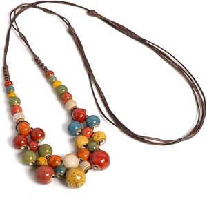 สร้อยคอ ALTAMASH CRAFT รุ่น Statement Chunky Senior กันน้ำ ทำจากเรซิ่น ประดับลูกปัดหลากสีสัน เหมาะสำหรับฤดูใบไม้ร่วง จัดส่งรวดเร็ว - Product Image 2