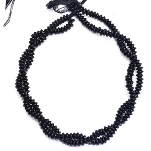 Black Gemstone 5mm Smooth Button Rondelle <b>Beads</b> Natural Black Semiprecious Gemstone Heishi Saucer <b>Loose</b> <b>Beads</b> for Jewelry Making - Product Image 4