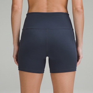 Shorts de sport pour femme, couleur unie, taille haute, avec poches, pour yoga, fitness, gym et entraînement - Product Image 2