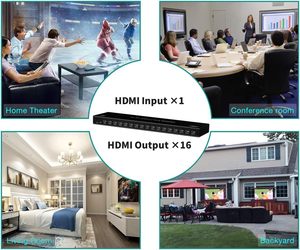 Divisor de Video HDMI SYONG 4K60 de 16 Puertos, 1 Entrada y 16 Salidas, Compatible con HDMI V2.0, Resolución 3840*2160, Multipuerto, HDCP, <span class=keywords><strong>HDR</strong></span>, Plug and Play - Product Image 6