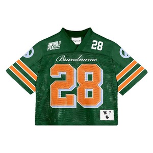 บริการ OEM สินค้ามาใหม่ ออกแบบตามสั่ง เสื้อกีฬาทีมคุณภาพสูง แบบซับลิเมชั่น ผ้าตาข่ายหรูหรา ทรงครอป เสื้อกีฬาอเมริกัน - Product Image 2