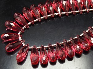 Cuentas de Cuarzo Rosa Rubelita en Forma de Lágrima de Cristal Hidrofílico, 20x8mm, Facetadas, Piedra Suelta Certificada para Joyería DIY, Venta al por Mayor - Product Image 5
