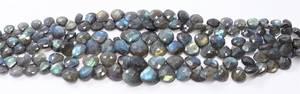 Perles de labradorite naturelle facettées en forme de cœur, 7-8 mm, bleu chatoyant, 8 pouces, pour la création de bijoux - Product Image 6