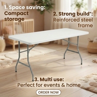 Table de camping pliable moderne, légère et durable, table de pique-nique portable avec poignée de transport, pour événements en plein air