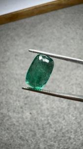 Émeraude naturelle zambienne de 3,81 carats, taille coussin, pierre précieuse verte facettée pour bague, pendentif, collier, bijoux - Product Image 3
