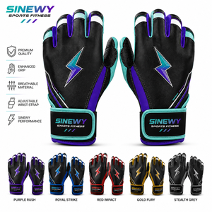 Custom Wholesale SINEWY Leather Left-Handed Batting Gloves Black Gold <b>Hook</b> Loop Closure Durable Quick-Dry Breathable Wrist - Product Image 6