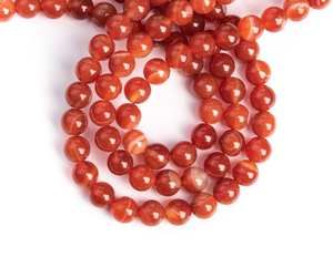 ลูกปัดหินอาเกตสีแดงส้มทรงกลมเกรดคุณภาพสำหรับทำเครื่องประดับ สร้อยข้อมือ สร้อยคอ งานฝีมือ DIY - Product Image 5