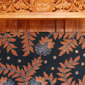 Handcrafted Indonesian Hand Drawn Batik Tulis Cotton Fabric Traditional Gelombang Cinta Motif Sogan <b>Black</b> Premium Textile Cloth - Product Image 3