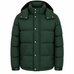 Wholesale Men's Hooded Puffer <b>Jacket</b> Plain Dyed Custom Design <b>Winter</b> Quilted Padded Breathable <b>Waterproof</b> Outerwear Factory - Product Image 1