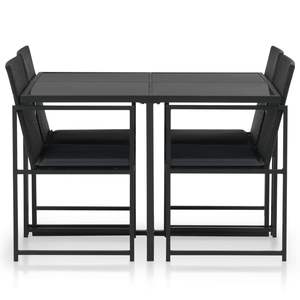 Conjunto de Comedor de Ratán PE Negro de Durabilidad Media para Jardín, Muebles de Exterior Resistentes - Product Image 2