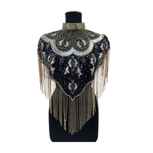 Cape en dentelle perlée et sequins 2026 avec tissu 100 % coton, cape à franges luxueuse faite à la main et ornée, aux meilleurs prix d'Inde - Product Image 1