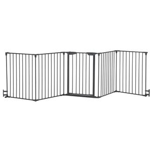 5 Pieces Black Foldable Fireplace Fence 295.8*74.8*2cm Accessory Set - Product Image 3