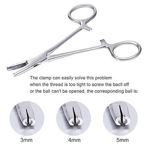 Heavy Duty Body Piercing Forceps Stainless Steel <b>Clamp</b> Tool Nose Ear Navel Tongue Piercing Instrument ISI Approved - Product Image 2