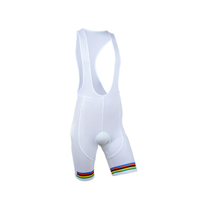 Ensemble maillot et short de cyclisme blancs avec rayures arc-en-ciel pour hommes - Product Image 5