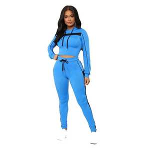 Women tracksuit manufacturer offering custom logo wholesale two piece hoodie and sweatpants sets made with high - Product Image 5
