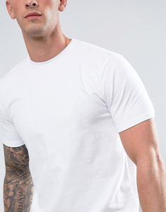 Camiseta de Algodón Blanca para Hombre, Corte Ajustado, Manga Corta, Cuello Redondo, Diseño Transpirable, Estilo Casual - Product Image 4