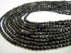 Perles de spinelle noire naturelle facettées en forme de pièce de monnaie, 4 mm, brin de 8 pouces de long - Product Image 5