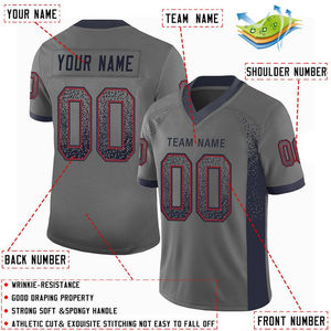 Jersey de Fútbol Americano Personalizado para Hombre, con Capucha, Manga Larga, Bordado, Malla Transpirable, Uniforme de Equipo, Gris, Azul Marino, Rojo, Todos los Colores - Product Image 5